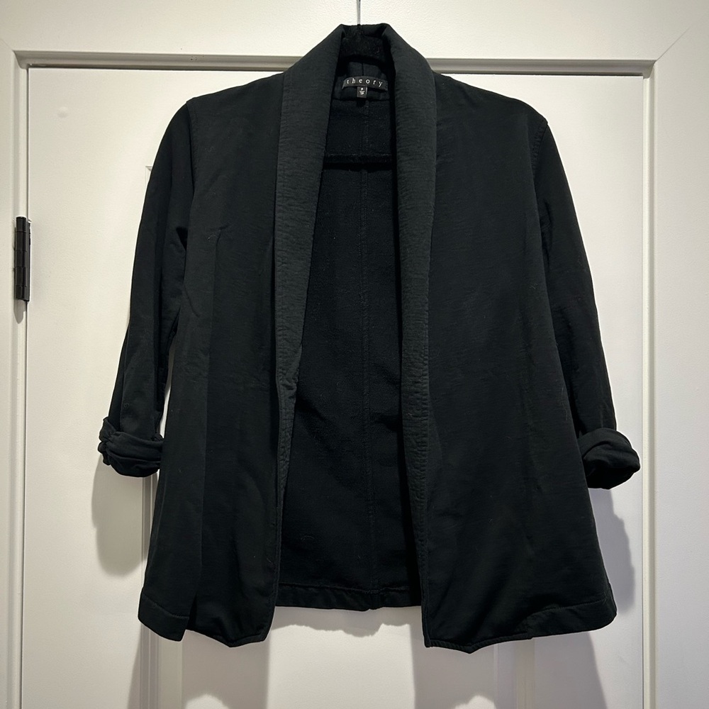 Theory Womens Black Ashby Raj Open Jacket Blazer - Size Small